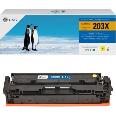 Compatible КАСЕТА ЗА HP Color Laserjet M254dw/M254nw/Color Laserjet M281FDN/M281FDW/M280NW - HIGH CAPACITY - /203X/ - Yellow - CF542X - PN NT-PH203XY - G&G (NT-PH203XY)