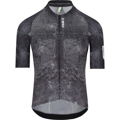 Q36.5 Мъжка фланелка с къс ръкав за колоездене Q36.5 Gregarius Pro Damask Jersey Cycling jersey - Black (056-3508-0113)