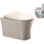 Inter Ceramic Конзолна тоалетна чиния ICC 3635W NEW, седалка и капак, порцелан, бял, 49x37x37см (3635W NEW)