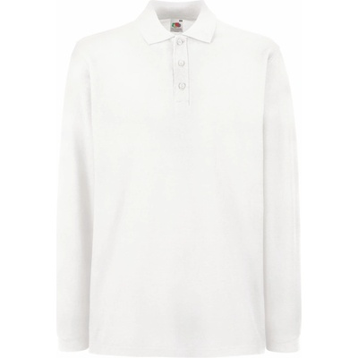 Fruit of the Loom polokošile Premium Polo LSL dlouhý rukáv COT16331000101-white