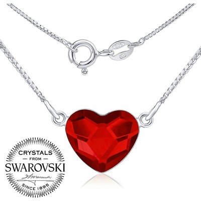 SILVEGO Stříbrný se Swarovski Crystals srdce červené VSW064N – Zboží Dáma