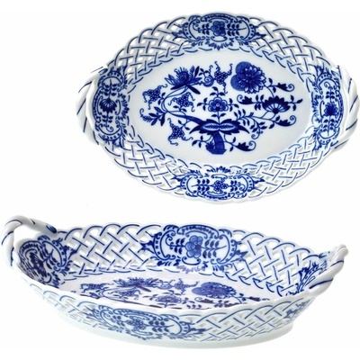 Český porcelán Dubí Cibulák košík prolamovaný 19 cm
