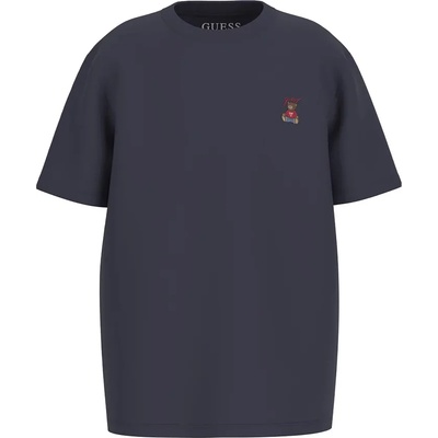 GUESS Изчистена Oversize тениска в тъмно синьо за момче с къс ръкав и малко мече отпред Guess