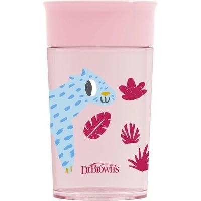 Dr.Browns hrníček nerozlévací 360° růžová 300 ml