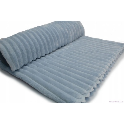 Látka mínky proužky, 300 g/m², šíře 160 cm, metráž, světle modrá