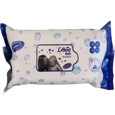 LOVE BABY economic бебешки мокри кърпи, Без капак, 72 броя