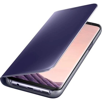 Samsung Clear View Stand Cover EF-ZG955CVEGWW - оригинален кейс с поставка, през който виждате информация от дисплея за Samsung Galaxy S8 Plus (виолетов)