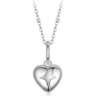 Grace Silver Jewellery Stříbrný náhrdelník s přívěskem srdce NH-BSN421/138 Stříbrná