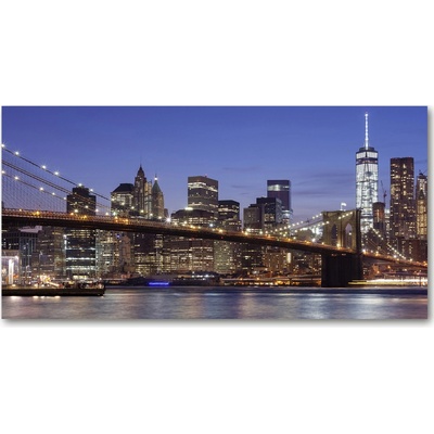 Foto obraz sklo tvrzené Manhattan noc 100x50 cm