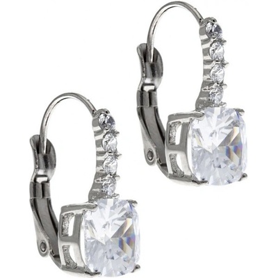 Prosperk náušnice hranaté s krystalky S0421