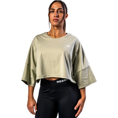 Nebbia Oversized crop tričko JUST FLOW 431 svetlozelené
