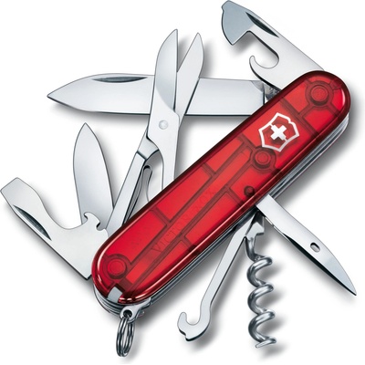 Victorinox Climber 91 mm transparentní červený