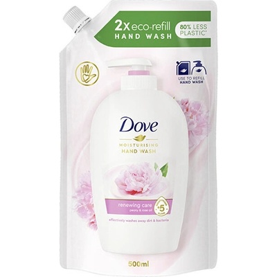 Dove Renewing Care Peony and Rose Oil Tekuté mydlo náhradná náplň 500 ml