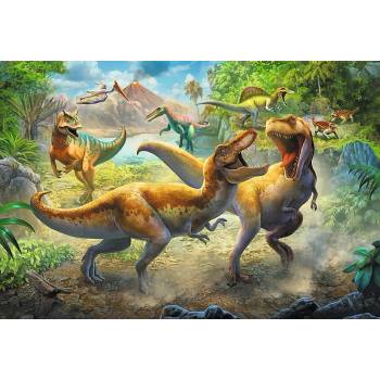 Image 1 of Trefl - Puzzle Fight with tyrannosaurs - 160 piese