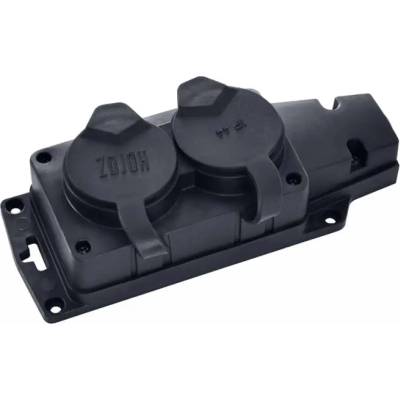 Horozk Electrik КАУЧУКОВА ОСНОВА ЗА КОНТАКТ 2 ГНЕЗДА ip44 ЧЕРНА horoz (8699490918333)
