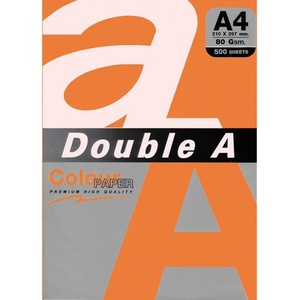 Double A Цветна хартия Double A, A4, 500л, наситено оранжев