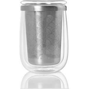 AdHoc Двустенна чаша с инфузер за чай Fusion Glass - 400 мл (AdHoc-TF20)