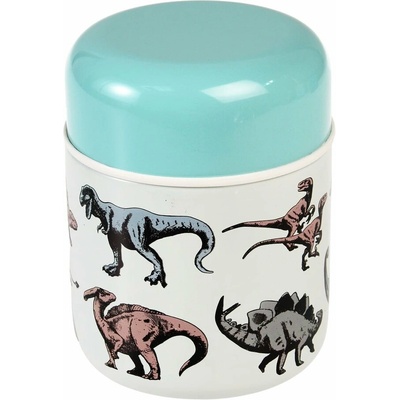 Rex London Modrá krémová termoska na jedlo detská 280 ml Prehistoric Land