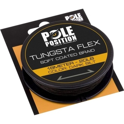 POLE POSITION šnůra Tungsta Flex Coated Braid 18m 20lb Dark Silt