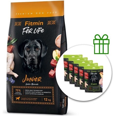 Fitmin FOR LIFE Junior Large Breed 12 kg + 5x Fitmin For Life Rings БЕЗПЛАТНО