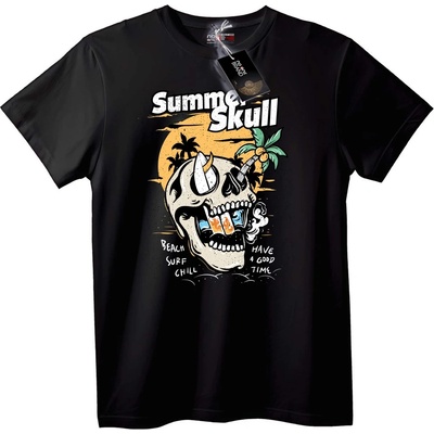 NOONEBRAND Тениска Лятна Плажна Череп - 6XL, Black