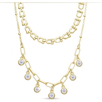 Biju Pozlacený řetízek dvojitý 3002383