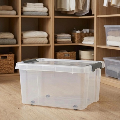 Plast Team Polypropylenová úložná krabice s kolečky Probox 70 l