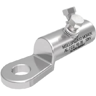 Кабелна обувка алуминиева покалаена Al/Cu 16-70mm2 12kV MSLL70 2x късащ се болт M12 - MSLL0702A12 (MSLL0702A12)