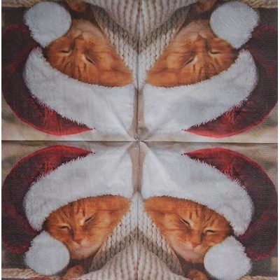 Paper Designe obrúsky Santa kotě spí 33x33cm