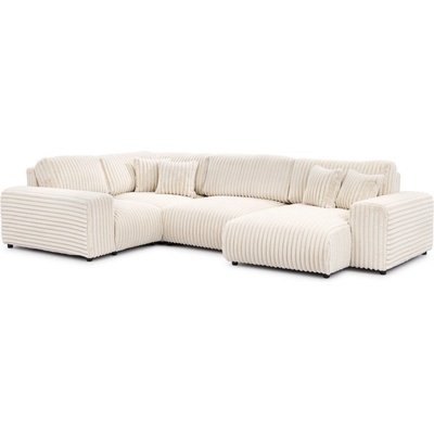 ROPEZ Кремав ъглов диван от рипсено кадифе (ляв ъгъл U форма) Justin - Ropez (Justin A+Z63+E+Z93+OT+A Vito 23 Standard)