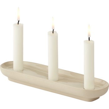 Bolia Свещник за класическа свещ Forma троен 28, 5 см пясъчен цвят (24-943-33_00002)