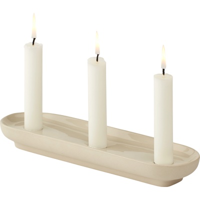 Bolia Свещник за класическа свещ Forma троен 28, 5 см пясъчен цвят (24-943-33_00002)