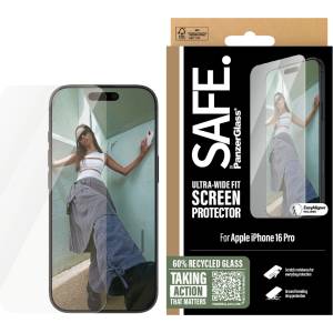 Panzer Стъклен протектор Safe за iPhone 16 Pro, Ultra-Wide Fit