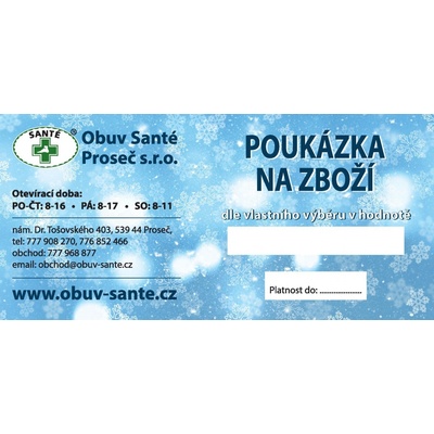 Vánoční dárkový poukaz Velikost: M