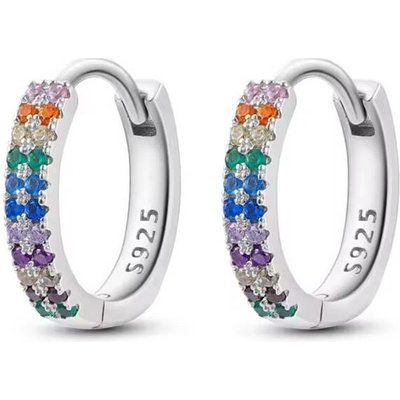 GRACE Silver Jewellery Stříbrné duhové náušnice s barevnými zirkony E-B2E026/372