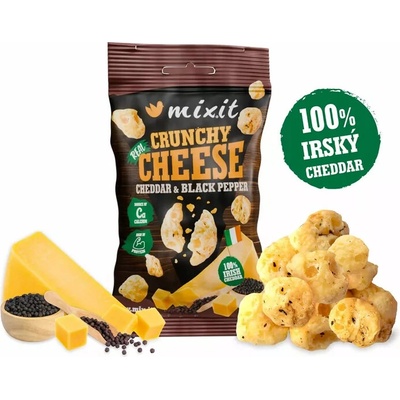 MIXIT Chrumkavý syr do vrecka Írsky Cheddar s korením 20 g