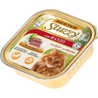 Stuzzy Mister Stuzzy Cat With Beef -Пастет за израснали котки с говеждо месо, 7 броя х 100 гр