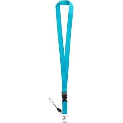 Snúrka na krk ANQUETIL Polyesterová s kovovou karabínou - Svetlo modrá