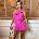 AX Paris Гащеризон AX Paris Hot Pink One Shoulder Tie Waist Playsuit - Hot Pink