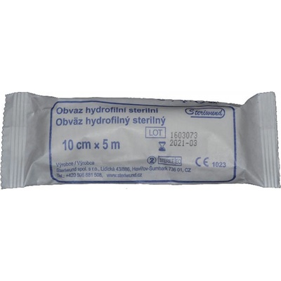 Steriwund obinadlo hydrofilní pletené sterilní 10cm x 5m/1 ks