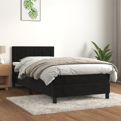 Petrashop 3141391 boxspring postel s matrací černá samet