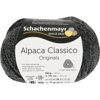 Schachenmayr Alpaca Classico 98 Antracitový melír