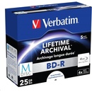 Verbatim BD-R 25GB 4x, M-Disc, Single layer, printable, jewel, 5ks (43823)
