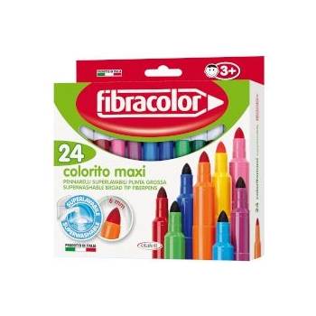 Fibracolor Флумастери дебел връх 6мм 24 цвята