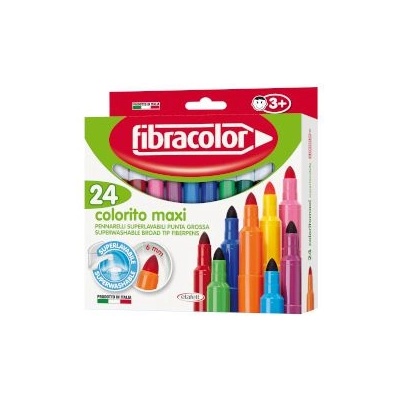 Fibracolor Флумастери дебел връх 6мм 24 цвята