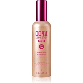 Coco & Eve Sunny Honey Highlighter Body SPF50 защитен серум с озаряващ ефект SPF 50 150ml