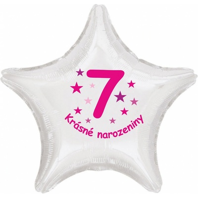 Balonky.cz Krásné 7. narozeniny fóliový balónek hvězda pro holky