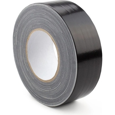 Hladká textilní páska WT-5561 – textil potažený PE, černá, 50 mm × 50 m