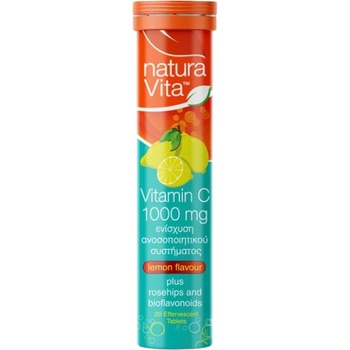 Natura Vita Vitamin C 1000 mg plus Rose Hips Effervescent [20 ефервесцентни таблетки] Лимон