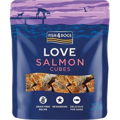 4Dogs Fish Love maškrty s lososom kocky 85 g